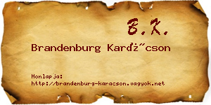Brandenburg Karácson névjegykártya